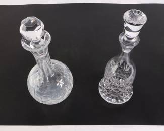 Lot 4489 Lot of 2 Pressed Glass Liquor Decanters Barware