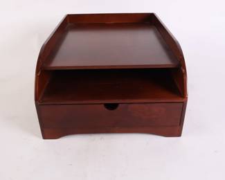 Lot 4486 Wood Desk Tray Office Organizer