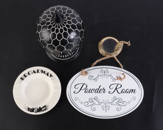 Lot 4483 Misc Lot of Black  White Home Decor