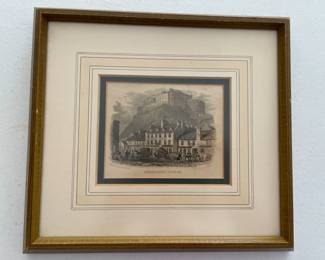 Lot 4472 Framed Art  Etching Print Edinburgh Castle