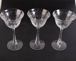 Lot 4336 Lot 3 Liquor Cocktail Stemware Crystal Glasses