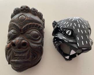 Lot 2910 Carved Wooden Mask Lot  Decorative