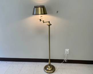 Lot 1268 Swing Arm Floor Lamp  Gold Tone