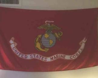United States Marine Corps Banner And Brass Eagle