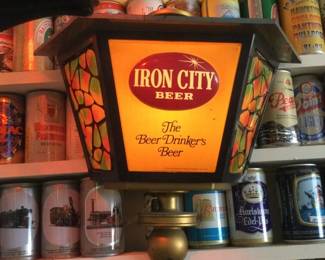 Vintage Iron City Advertising Lamp