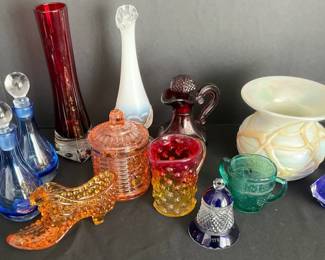 Assorted Colored Glassware