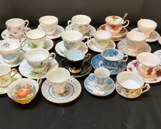 Collection Of Teacups Saucers