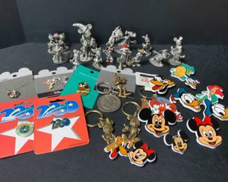 Disney Pewter Figures, Key Rings Pins