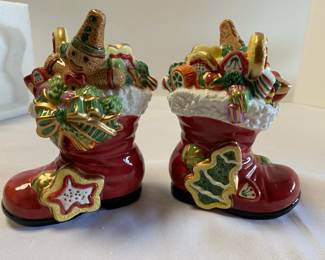 Fitz And Floyd Santa Sweets Candleholder Set