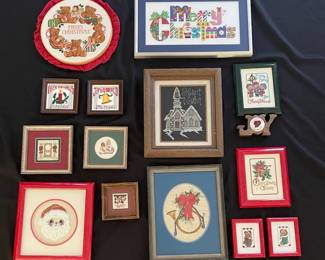 Framed Christmas Cross Stitch