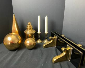 Porcelain Dcor Items, Two Shelves and two Candle Holders