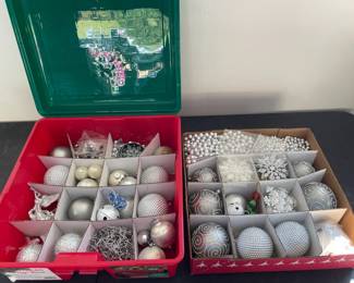 Silver Colored Christmas Decorations Tote