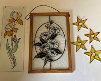Stars Flowers Stained Glass