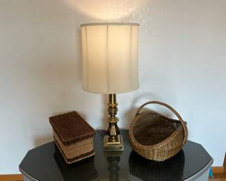 Table Lamp and Two Baskets