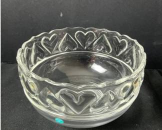 Tiffany Company Crystal Hearts Bowl