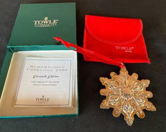 Towle Sterling Silver Snowflake Christmas Ornament