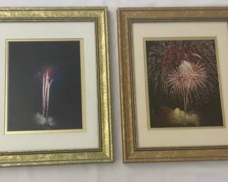 Two Framed Photographs Mt Rushmore Fireworks