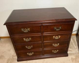 Two Drawer Cherry Wood File Cabinet