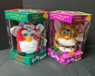 Two Christmas Furbys