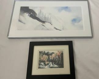 Two Framed Watercolor Landscapes