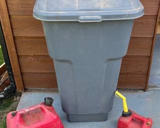 Two Gas Cans Garbage Can
