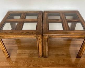 Two Glass Top End Tables
