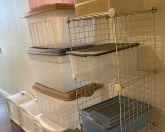 And more storage-prices are all $1 or 2.  Metal grid shelf is $5-also have same one in black not put together.  Small shelves all $2 ea