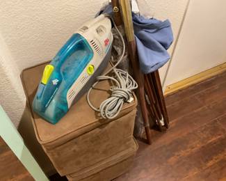 Small storage ottomans $2 ea, handheld steamer $3