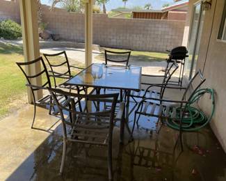 Patio set-metal and glass $20