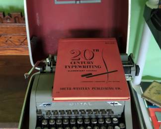 Royal Arrow Manual Typewriter, In Original Hard Sided Case, With 20th Century Typewriting Elementary Course Book
