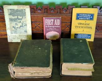 The Cottage Physician, Copyright 1893, The People's Common Sense Medical Advisor, Copyright 1918, The Home Cow Doctor, And More, Total Qty 5
