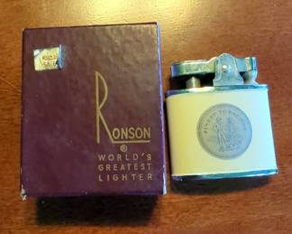 Ronson Vintage Lighters Including Mastercase Combination Lighter And Case, And Continental Finest Tobacco Advertisement Lighter, Both In Original Boxes
