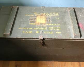 Chicago Ordinance District Wood Ammunition Crate, 13" x 33.5" x 16.5"