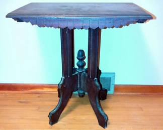 Vintage Wood Parlor Table, 28.5" x 28" x 20"