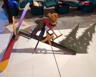 Lumberjack Whirligig Wood Yard Ornament, 26" Long
