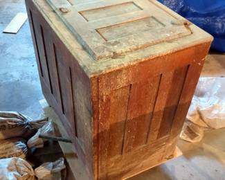 Antique Aluminum Lined Ice / Cooler Chest, 33" x 34" x 21", Includes Floor Dolly