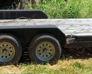 2009 Maxey 7' x 18', Flat Bed Trailer, 2Ft Drop In Back, And 3500Lbs Axles With Breaks, Kansas Title