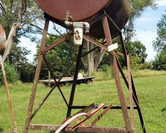 Metal Fuel Drum On Stand