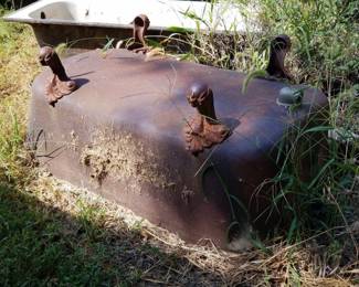 Antique Cast Iron Footed Bathtub, 21" x 47" x 22", And Vintage Enameled Bathtub, 15" x 60" x 30"