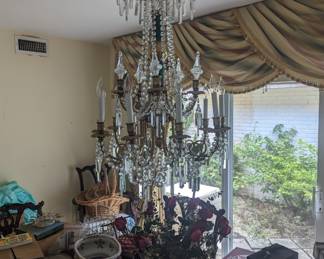 Malachite and brass vintage chandelier taken care of impeccably. amazing find for the discerning collector or designer. 