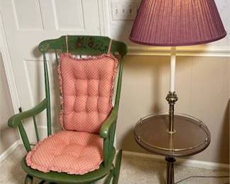 Lot 044   0 Bid(s)
Stenciled Rocking Chair and Floor Lamp