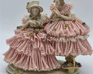 Lot 053   9 Bid(s)
Vintage Ackerman Fritze German Lace Porcelain Figures "Ladies Talking"