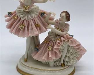 Lot 056   1 Bid(s)
Vintage Ackerman Fritze German Lace Figurine "2 Ballerinas"'