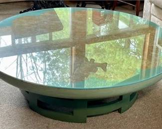 Lot 104   1 Bid(s)
Vintage Round Glass Top Cocktail Table