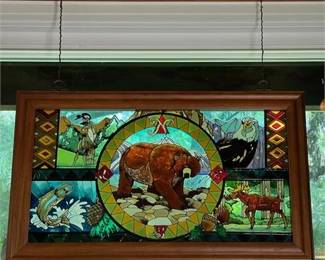 Lot 133   20 Bid(s)
Framed Stained Glass Wildlife Hanging