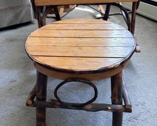 Rustic Hickory & Oak Amish Crafted Signed Footstool 