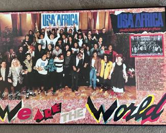 1985 We are the World  Benefit for Famine in Africa  Signed Framed Print 