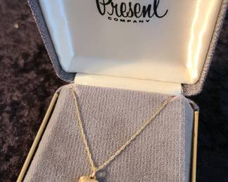 14k puffy heart necklace 