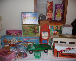 Barbie Accessories in Box, Chrissy & Velvet Dolls