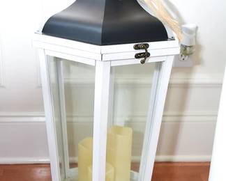 Large Lantern With Trio Of Flameless Candles